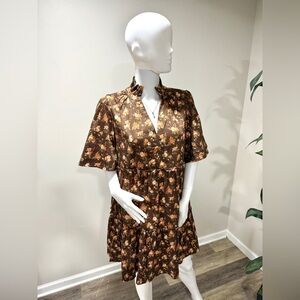 Tuckernuck Crawford Dress L NWT Rosewood Chintz Floral Tiered Mini Ruffle